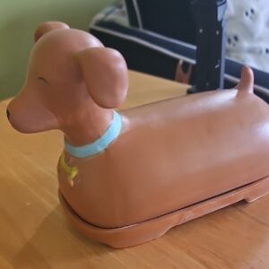 Ceramic Weiner Dog Butter Dish